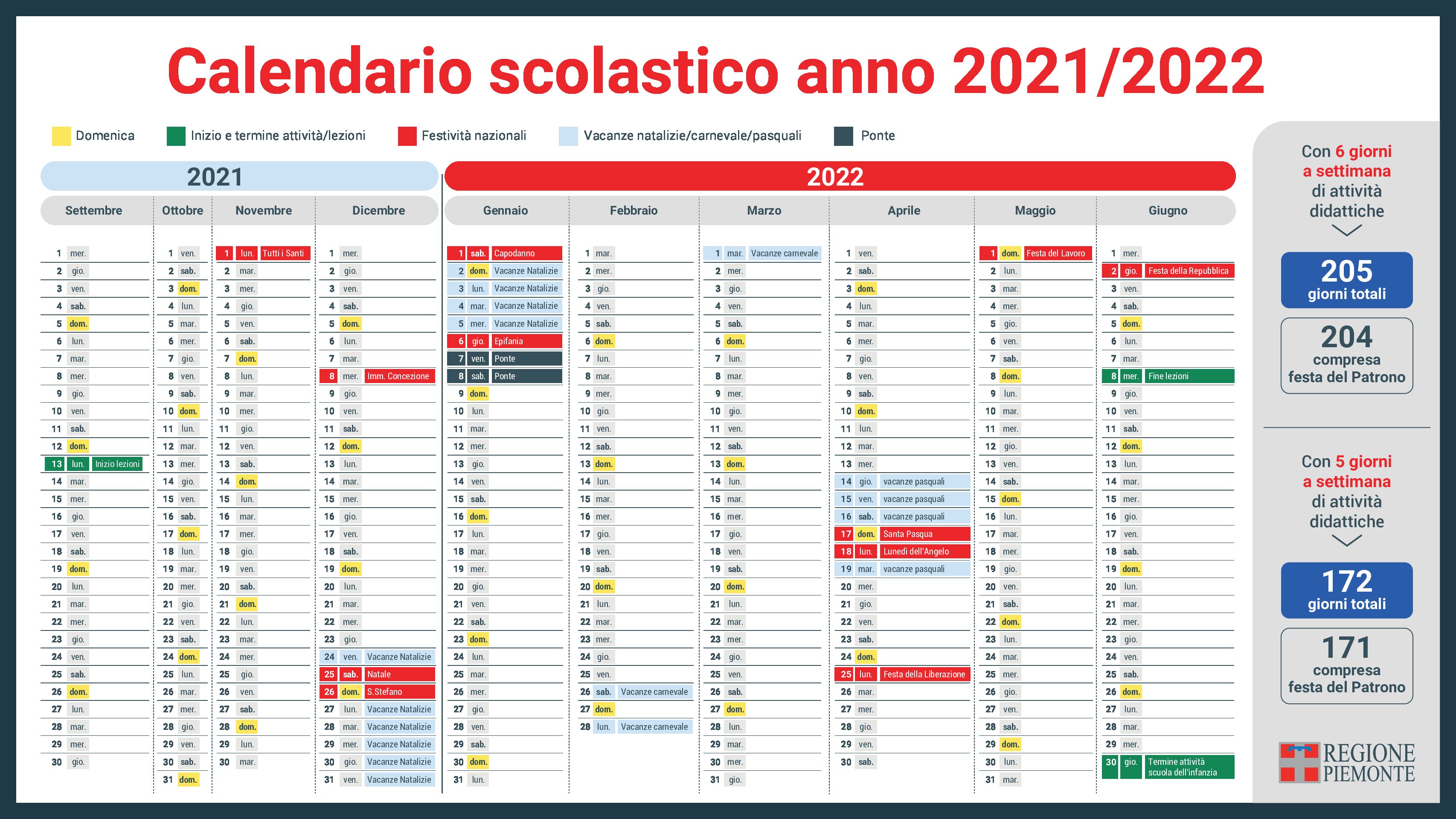 Calendario 2021-2022